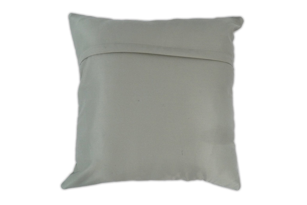 Modern Stripes Ivory and Gray Genuine leather Pillow with Insert, Cushion | PL16-All Products-Parc Decor