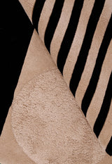 Modern Stripes Pattern Beige Hand Tufted 5x7 Wool Area Rug