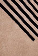 Modern Stripes Pattern Beige Hand Tufted 5x7 Wool Area Rug