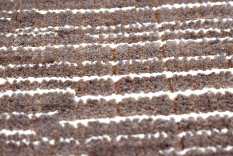 Modern Stripes Pattern Brown Hand Knotted Wool 2x3 Area Rug