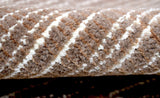 Modern Stripes Pattern Brown Hand Knotted Wool 2x3 Area Rug