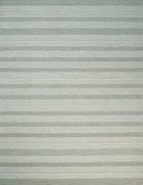Modern Stripes Pattern Grey and Ivory Hand Tufted Wool Area Rug