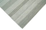 Modern Stripes Pattern Grey and Ivory Hand Tufted Wool Area Rug