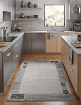 Modern Style 4.7x6.5 Brown and Silver Wool Hand Woven Area Rug