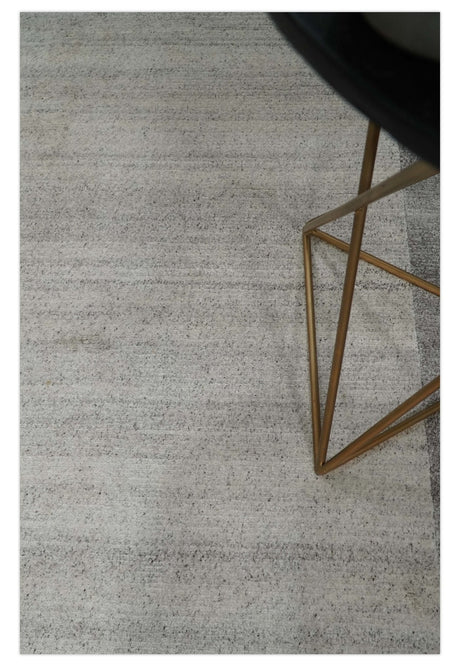 Modern Style 4.7x6.5 Brown and Silver Wool Hand Woven Area Rug
