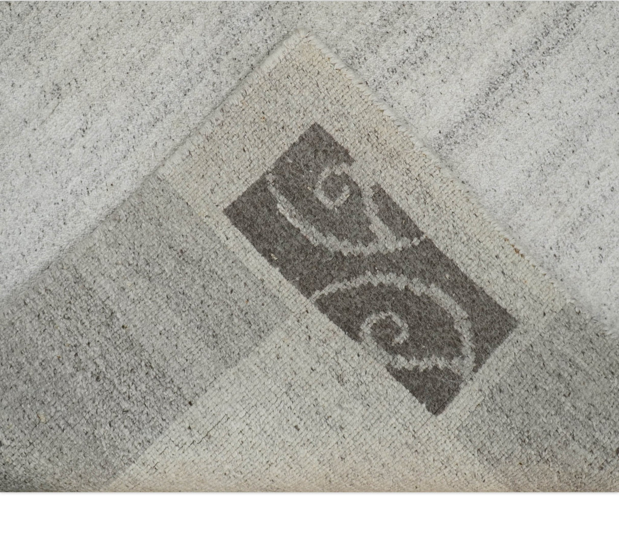 Modern Style 4.7x6.5 Brown and Silver Wool Hand Woven Area Rug
