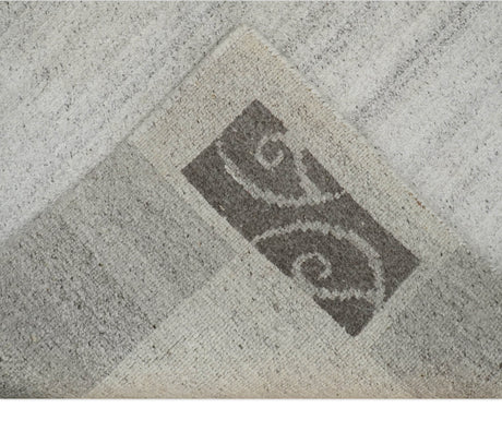 Modern Style 4.7x6.5 Brown and Silver Wool Hand Woven Area Rug
