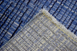 Modern Style Blue and Ivory Hand Knotted Wool 2x3 Area Rug