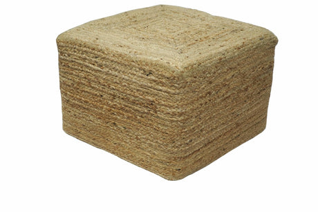 Modern Style Gold Hand Braided boho Jute Pouf