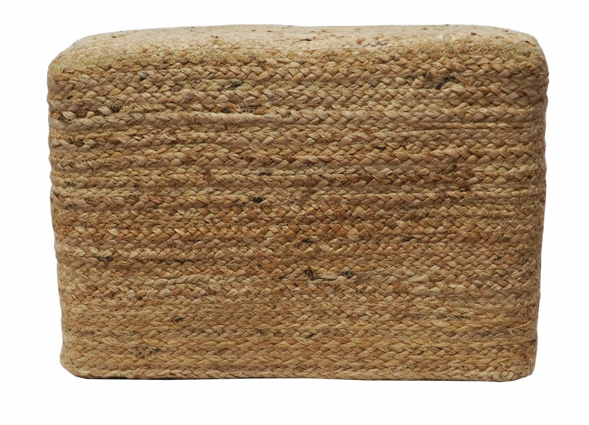 Modern Style Gold Hand Braided boho Jute Pouf