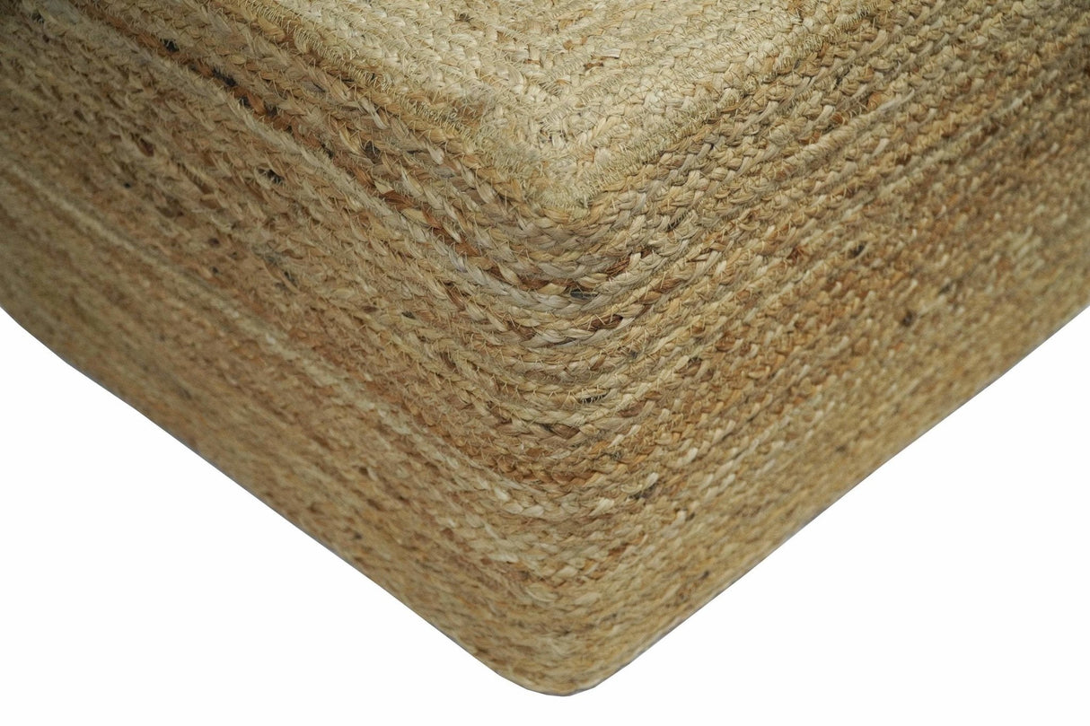 Modern Style Gold Hand Braided boho Jute Pouf
