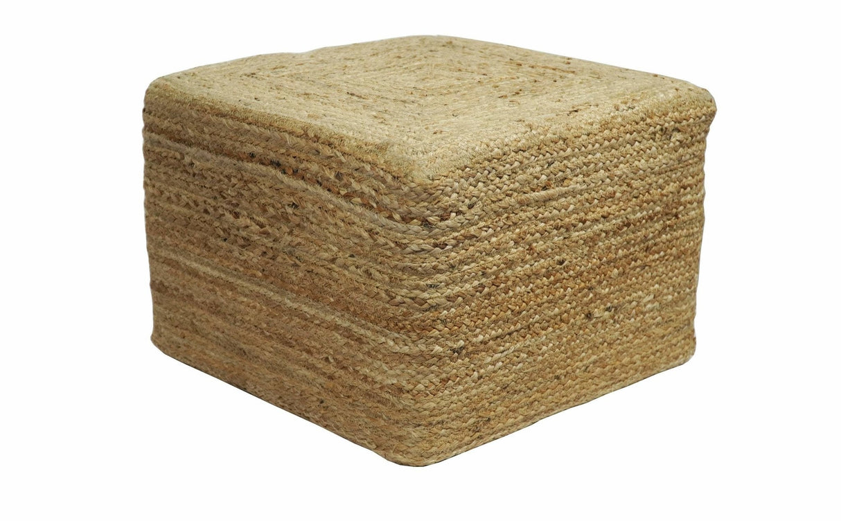 Modern Style Gold Hand Braided boho Jute Pouf