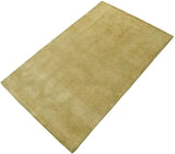 Modern Style Gold Hand Tufted Wool 5x8 Area Rug