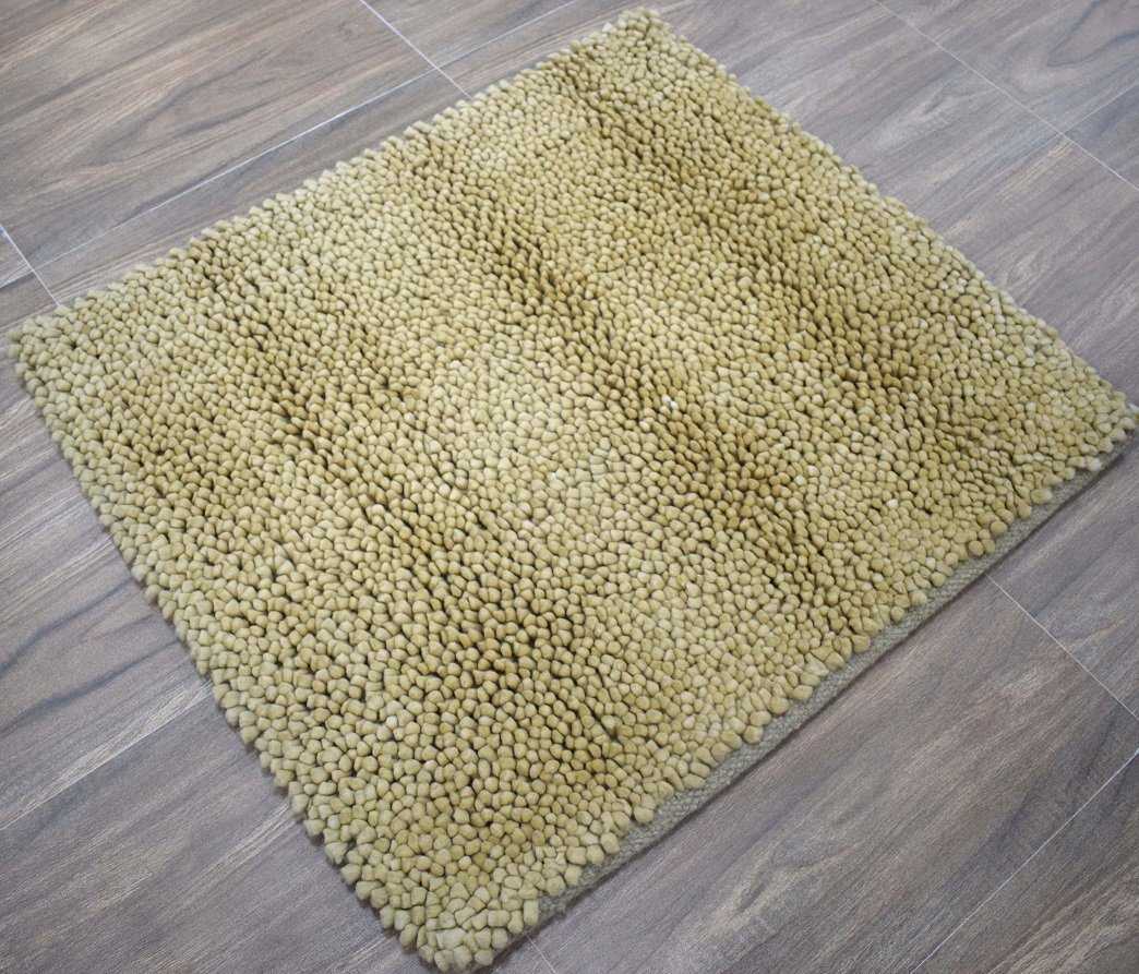 Modern Style Gold Handmade Wool 3x3 Area Rug