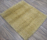 Modern Style Gold Handmade Wool 3x3 Area Rug