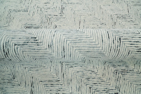 Modern Style Hand Tufted Blue and Ivory Area Rug