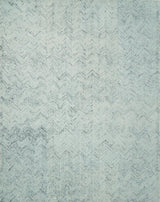 Modern Style Hand Tufted Blue and Ivory Area Rug