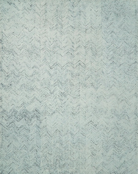 Modern Style Hand Tufted Blue and Ivory Area Rug