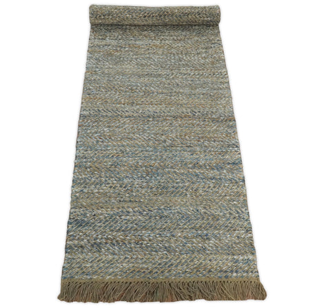 Modern Style Hand Woven Gray and Brown Jute and Art Silk Rug