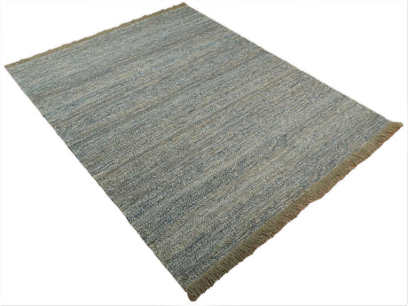 Modern Style Hand Woven Gray and Brown Jute and Art Silk Rug
