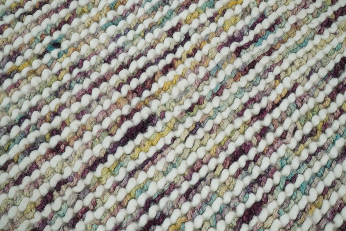 Modern Style Hand Woven Multi Color Wool Area Rug
