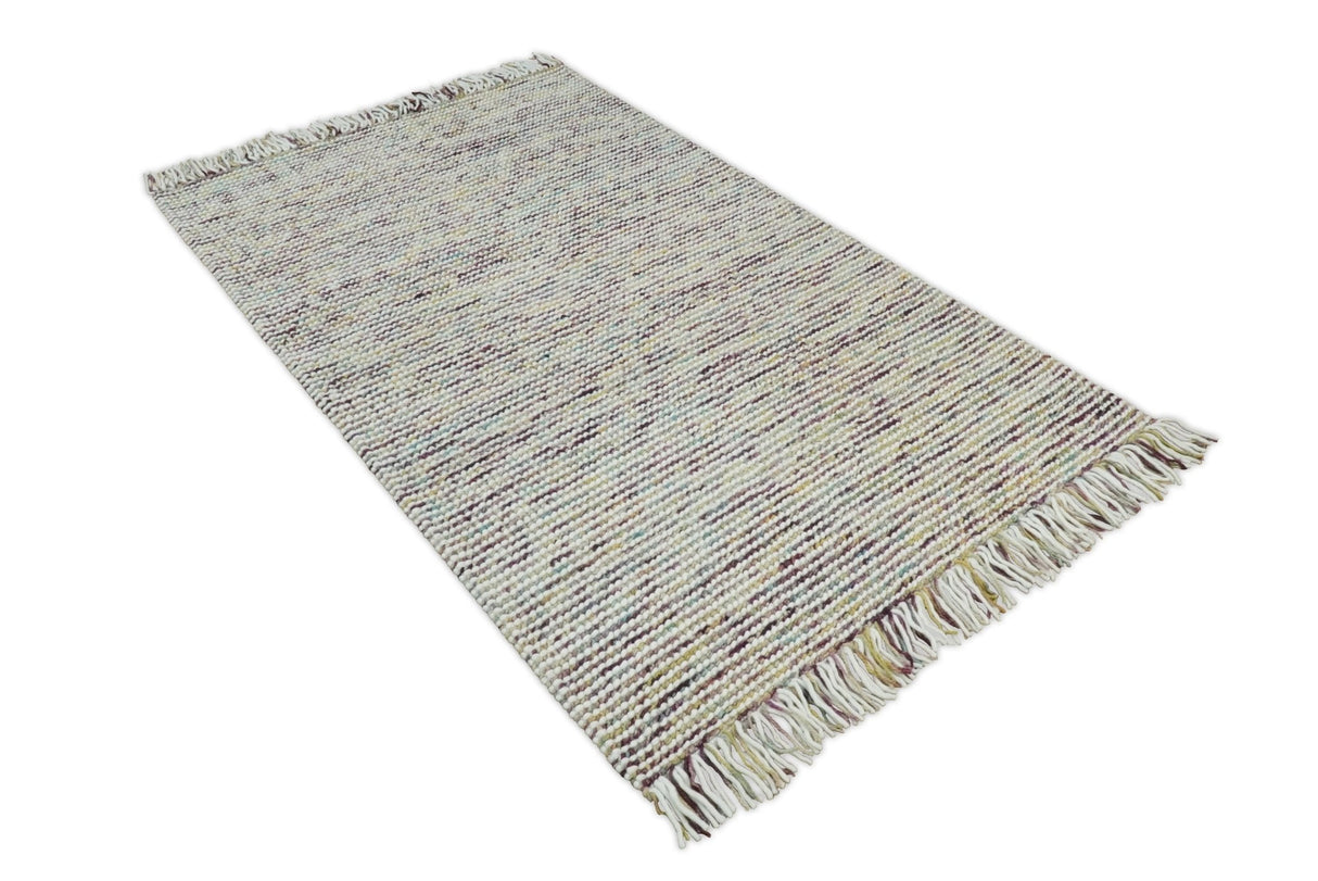 Modern Style Hand Woven Multi Color Wool Area Rug