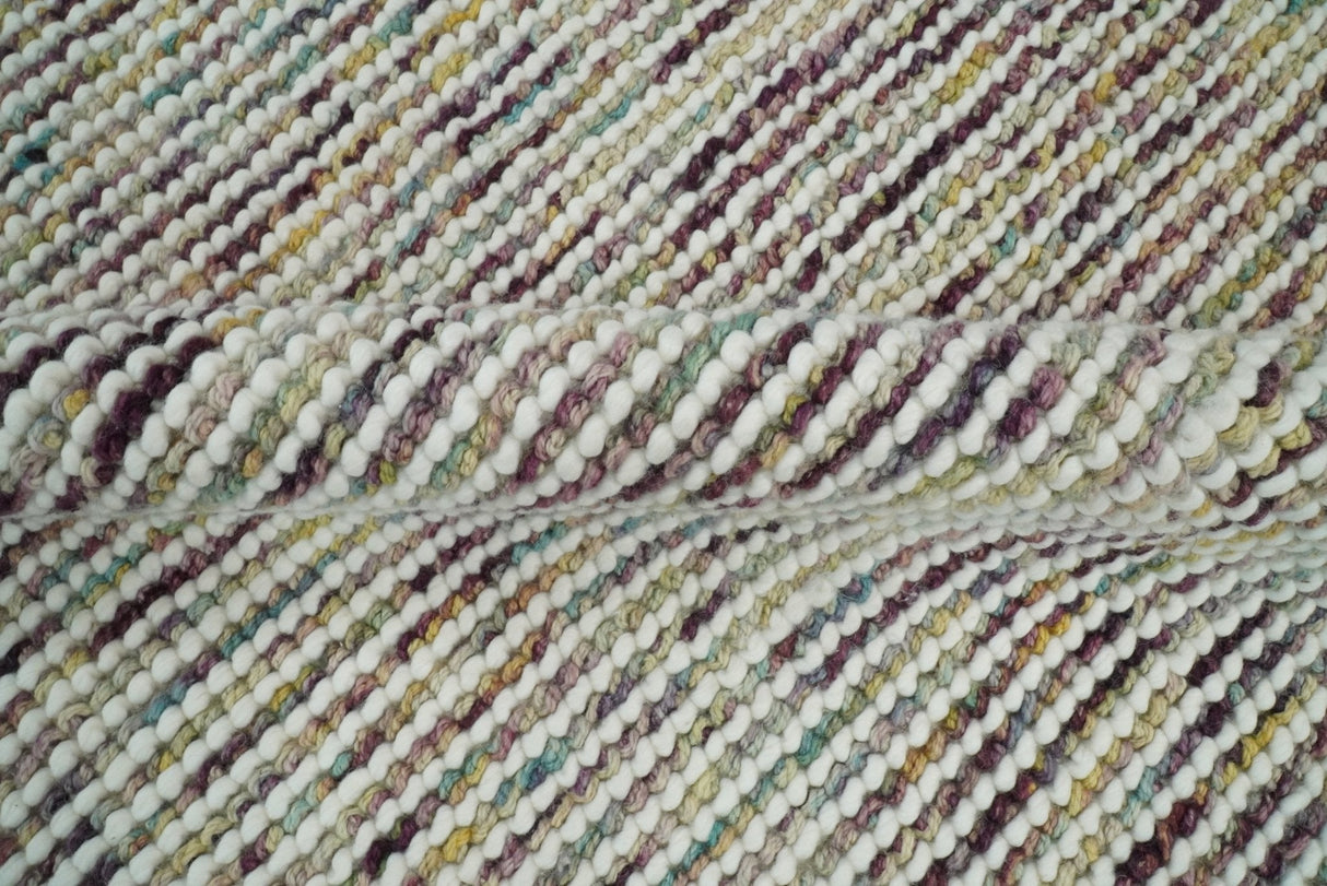 Modern Style Hand Woven Multi Color Wool Area Rug