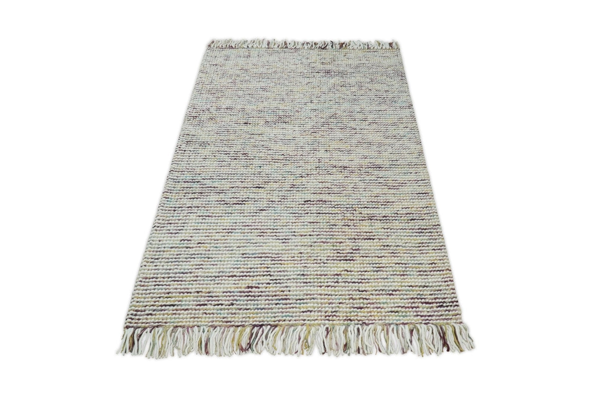 Modern Style Hand Woven Multi Color Wool Area Rug