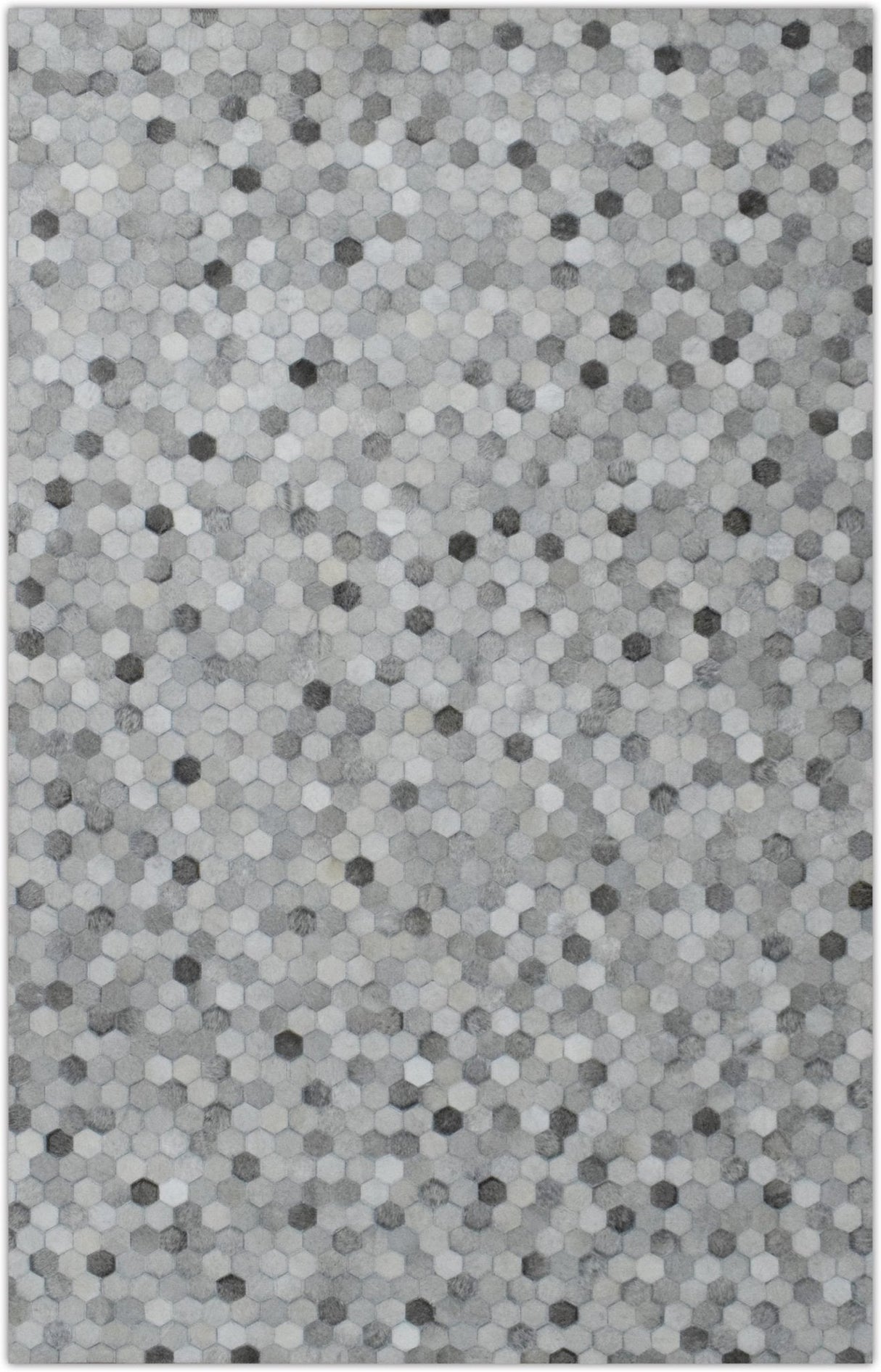 Modern Style Handmade Genuine Leather Silver Area Rug