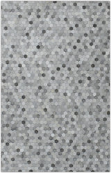 Modern Style Handmade Genuine Leather Silver Area Rug