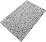 Modern Style Handmade Genuine Leather Silver Area Rug
