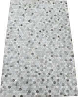 Modern Style Handmade Genuine Leather Silver Area Rug