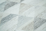 Modern Style Ivory and Gray Kilim Fine Wool Blend Rug