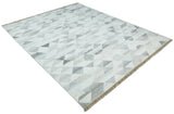 Modern Style Ivory and Gray Kilim Fine Wool Blend Rug