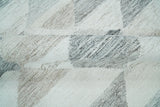 Modern Style Ivory and Gray Kilim Fine Wool Blend Rug