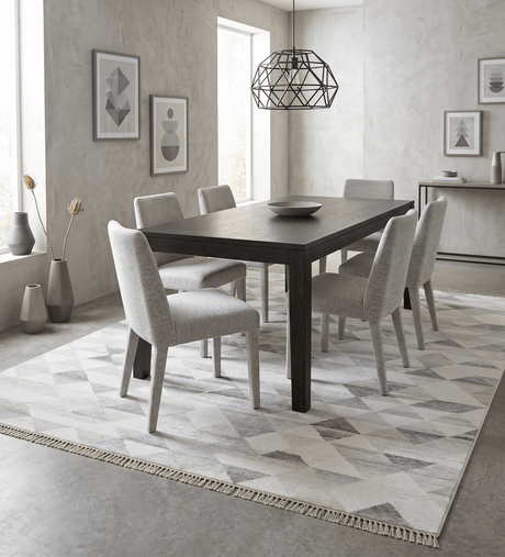 Modern Style Ivory and Gray Kilim Fine Wool Blend Rug