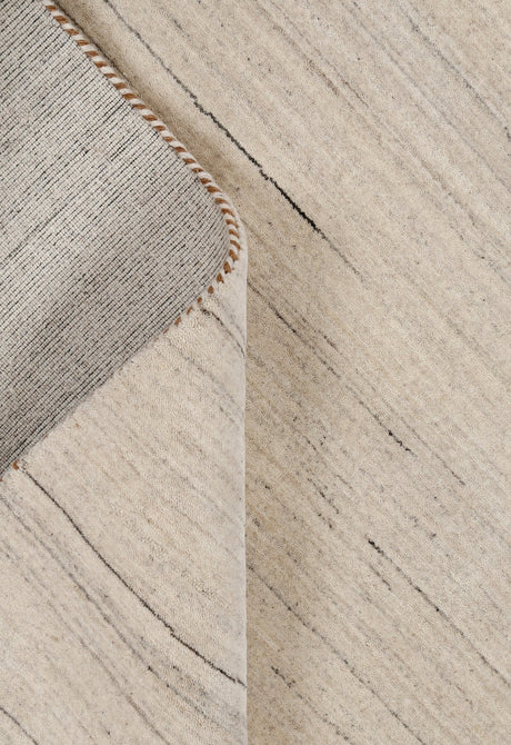 Modern Style Ivory Hand Loomed Wool Area Rug