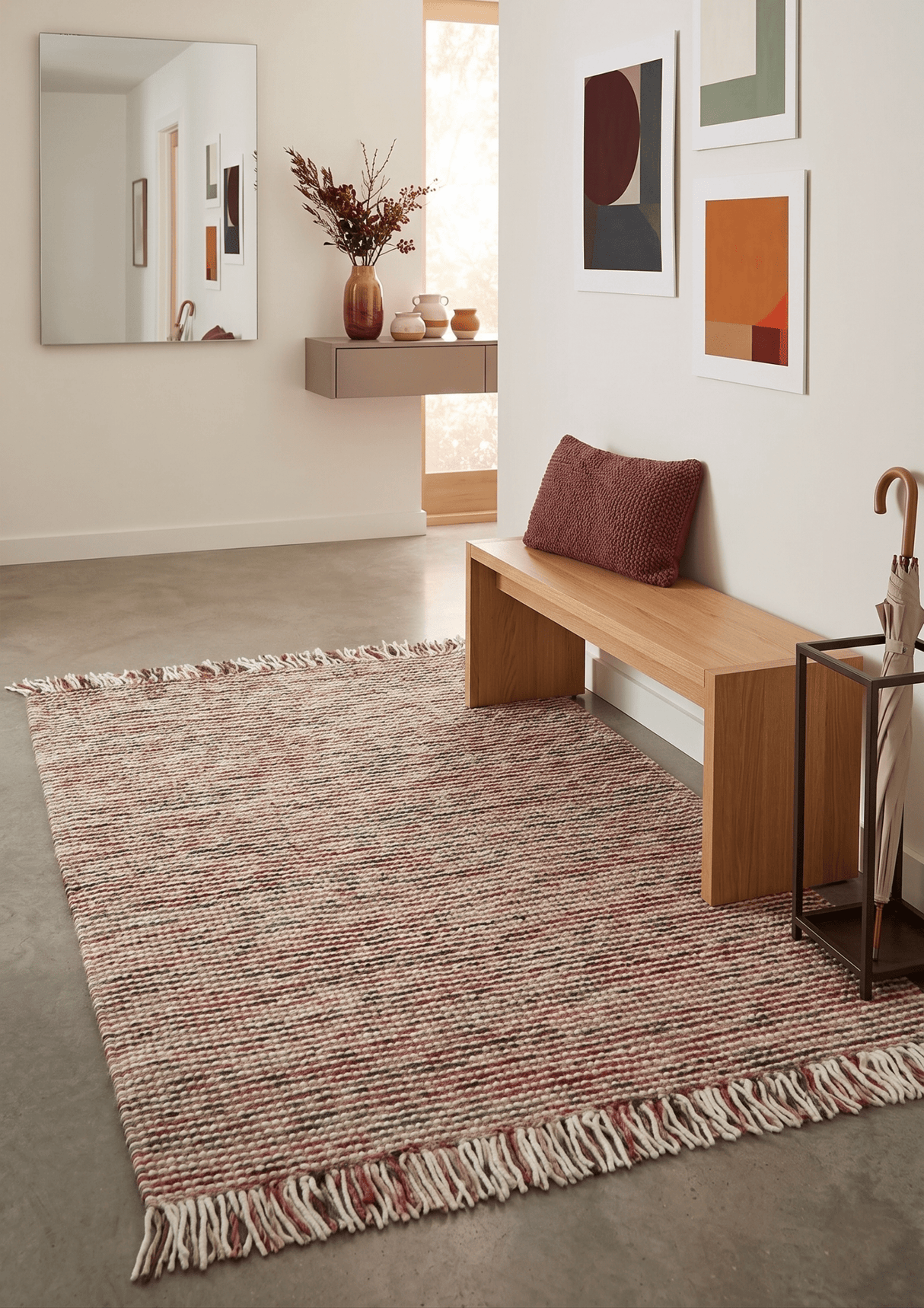 Modern Style Multicolor Hand Made Wool Area Rug