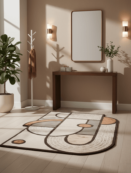 Modern Urban Beige Hand Tufted 5x8 Wool Area Rug