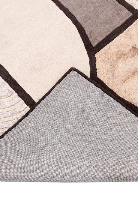 Modern Urban Beige Hand Tufted 5x8 Wool Area Rug