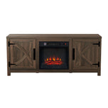 Modern White Electric Fireplace TV Stand For 58 Inch TV Storage Cabinet For Living Room