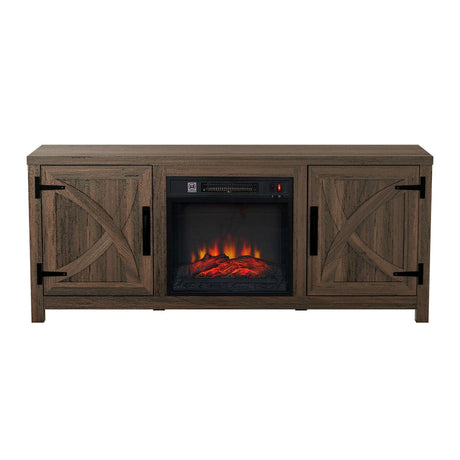 Modern White Electric Fireplace TV Stand For 58 Inch TV Storage Cabinet For Living Room