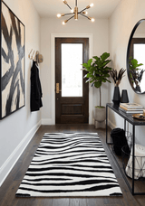 Modern Zebra Hand Tufted Black and White Wool Area Rug