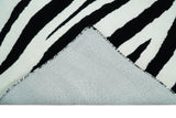 Modern Zebra Hand Tufted Black and White Wool Area Rug