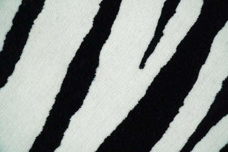 Modern Zebra Hand Tufted Black and White Wool Area Rug