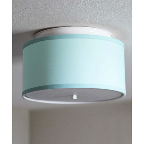 Moderne Flush Mount Conversion Kit 14"w Island Paradise Blue Drum Lampshade-Flush Mount-Parc Decor
