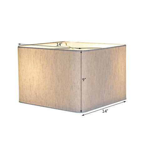 Moderne Flush Mount Conversion Kit 14"w Rounded Corner Square Oatmeal Drum Shade