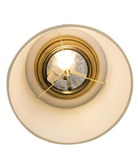 Moderne Flush Mount Conversion Kit 18"w White Linen Shallow Drum Lampshade-Parc Decor