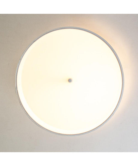 Moderne Flush Mount Conversion Kit 18"w White Linen Shallow Drum Lampshade-Parc Decor