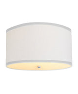 Moderne Flush Mount Conversion Kit 18"w White Linen Shallow Drum Lampshade